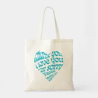 Ho'oponopono Heart-Shaped Text Tote Bag