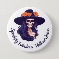 HallowQueen Witch Illustration Halloween Button