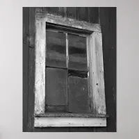 Black and White Old Barn Window Poster