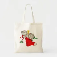 Retro Kittens for Christmas Tote Bag