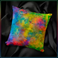 [Atomic Tie-Dye]  Psychedelic Rainbow Colors Throw Pillow