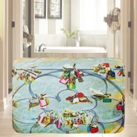 Abstract love locks, modern bath mat