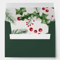 Holly Berries Christmas Winter Wedding Envelope