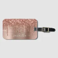 Sparkly Rose Gold Glitter Drips Girly Signature