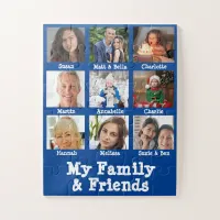 My Family And Friends Name & Photo Blue Dementia Jigsaw Puzzle