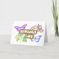 Springs Life Colorful Flowers Butterflies Season Card