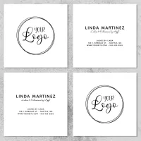 Decorative Rings for Your Business Logo Square Business Card