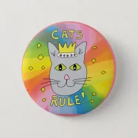 Cats rule pin badge