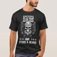 Awesome Dad Tattoo Style | Father's Day Dark Base T-Shirt