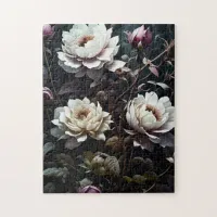 Black and White Roses Watercolor ai art Jigsaw Puzzle