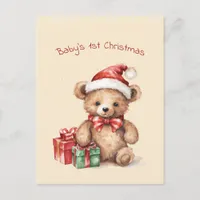 Baby Bear First Christmas Greeting Holiday Card