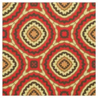 Vibrant Oriental Mosaic Geometric Pattern Fabric