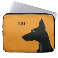 Noble Black Doberman Laptop Sleeve