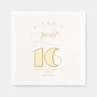 Glitter and Shine Sweet 16 Gold ID675 Foil Napkins