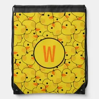 Cruise Ship Cruising Duck Hunt Monogram Drawstring Bag