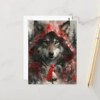 The Wolf Watches Over Little Red Postcard