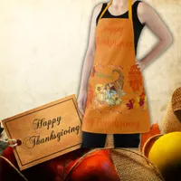 Thanksgiving Friendsgiving Autumn on orange | Apron