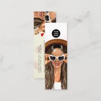 Fashionable Afro Fitness Instructor Girl Business  Mini Business Card