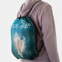 Conch Shell "Beach Life" Drawstring Bag