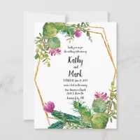 Blooming Desert Cactus Wedding Invite