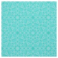 Elegant Classy Turquoise Mosaic Geometric Pattern Fabric
