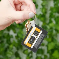 Couple Anniversary 80's Vintage Cassette Tape Keychain