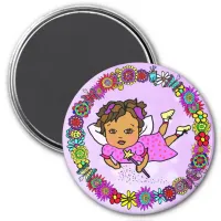 Purple Fairy with Wand Whimsical Magnet