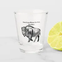 Bison in a Forest Illustration Shot Glass