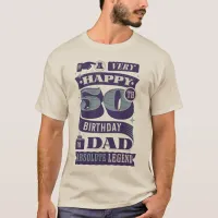 50th Birthday Dad Retro Hipster Typography Legend T-Shirt