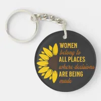 Friend Birthday Gift Feminist Sunflower Keepsake Keychain