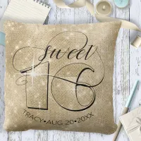 Glitter and Shine Sweet 16 Gold ID675 Throw Pillow