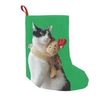 White and Black Cat & Reindeer Christmas Toy Small Christmas Stocking