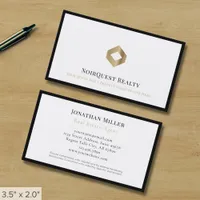 Professional Black and White Luxury Logo Business Card