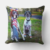 Patriotic Dogs & Fireworks 20 x 20 Throw Pillow