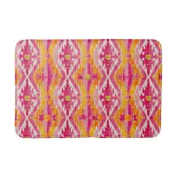 Moroccan Ikat Orange and Pink Bath Mat