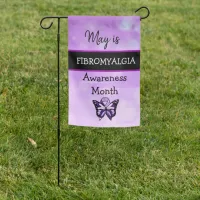 Fibromyalgia Awareness Month Ribbon and Butterfly Garden Flag