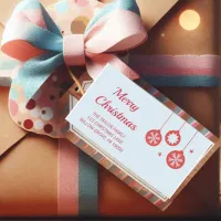 Red Rustic Snowflake Christmas Label
