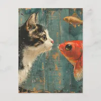 Cat and Fish Postcard