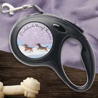 Fun Dachshunds Snow Cute Sausage Dogs Christmas Retractable Pet Leash