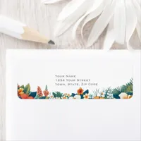 Tropical Flowers Wedding Label