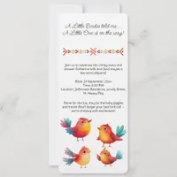 Bird-Themed Baby Shower Cute Watercolor Invitation