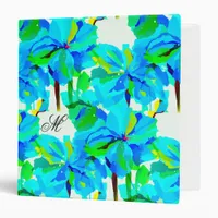 Sublime Himalayan Poppy Aqua Green Floral Pattern 3 Ring Binder