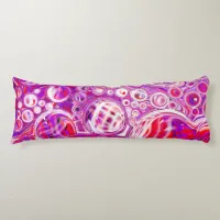 Red and Purple Fluid Art   Body Pillow