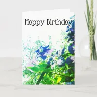 *~* Happy Birthday Clematis Blue Flower Customize Card