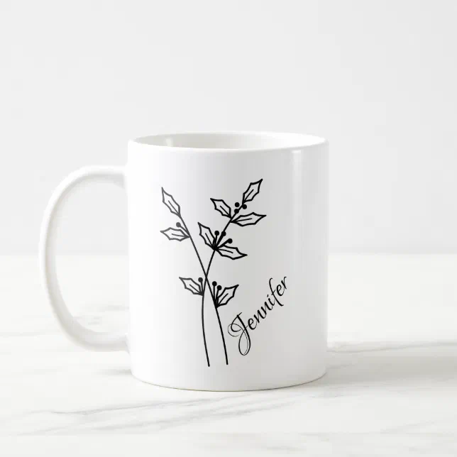 Personalized Birth Flower With Name - DECEMBER  Coffee Mug