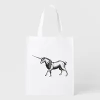 Vintage Unicorn Grocery Bag