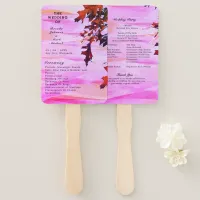 Autumn Leaves Orange Pink Swirl Wedding Program Hand Fan