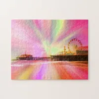 Santa Monica Pier Pink Explosion Jigsaw Puzzle