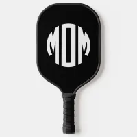 Black and White Circle Monogram MOM Pickleball Paddle