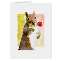 Squirrel with Red Rose Giant Valentine's  Card